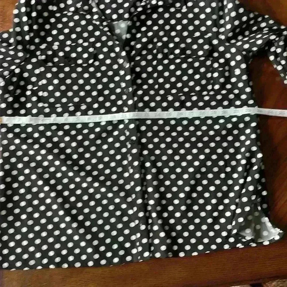 Women’s Classic black and white polka dot long sleeved blouse size extra large - Picture 5 of 8